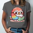 Adorable Book Lover Parrot With Reading Glasses Cute Unisex Jersey T-Shirt