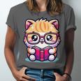 Adorable Book Lover Persian Cat With Reading Glasses Cute Unisex Jersey T-Shirt Adorable Book Lover Persian Cat With Reading Glasses Cute Unisex Jersey T-Shirt