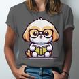 Adorable Book Lover Shih Tzu With Reading Glasses Cute Unisex Jersey T-Shirt Adorable Book Lover Shih Tzu With Reading Glasses Cute Unisex Jersey T-Shirt