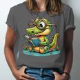Alligator Reading a Book Animal Unisex Jersey T-Shirt Alligator Reading a Book Animal Unisex Jersey T-Shirt
