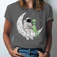 Astronaut Reading Book To Alien Moon Space Book Lover Men Unisex Jersey T-Shirt