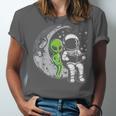 Astronaut Reading Book To Alien Moon Space Women Kids Men Unisex Jersey T-Shirt