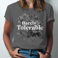Barely Tolerable Shirt Floral Book Lover Quote Bookish Unisex Jersey T-Shirt Barely Tolerable Shirt Floral Book Lover Quote Bookish Unisex Jersey T-Shirt