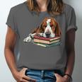 Basset Hound Books Dog Breed Graphic Unisex Jersey T-Shirt Basset Hound Books Dog Breed Graphic Unisex Jersey T-Shirt