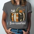 Boo-Kmarked Fall Pumpkin Books Halloween Teacher Teaching Unisex Jersey T-Shirt