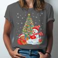 Book Christmas Tree Bookworm Gingerbread Man Snowman Reading Unisex Jersey T-Shirt