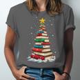 Book Christmas Tree Book Lover Teacher Librarian Unisex Jersey T-Shirt