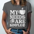 Book Coffee Dog Book My Needs Are Simple Men Women Kids Unisex Jersey T-Shirt Book Coffee Dog Book My Needs Are Simple Men Women Kids Unisex Jersey T-Shirt