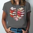 Book Lover Heart Shape Reading Librarian Valentine Men Women Unisex Jersey T-Shirt