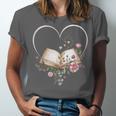 Book Lover Heart Shaped Reading Art Librarian Unisex Jersey T-Shirt