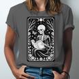 Book Lover The Reader Tarot Card Skeleton Reading Unisex Jersey T-Shirt