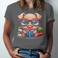 Book Lover Reading Pig Unisex Jersey T-Shirt