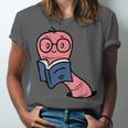 Book Worm Pun Read Reading Librarian America Men Women Kids Unisex Jersey T-Shirt