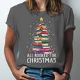 All Booked For Christmas Book Christmas Tree Lights Unisex Jersey T-Shirt