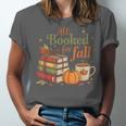 All Booked For Fall Books Coffee Fall Leaves Pumpkins Autumn Unisex Jersey T-Shirt All Booked For Fall Books Coffee Fall Leaves Pumpkins Autumn Unisex Jersey T-Shirt