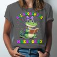 All Booked For Mardi Gras Crocodile Reading Book Teacher Unisex Jersey T-Shirt