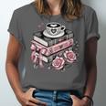 All Booked For Valentine's Coquette Bow Books Teacher Girly Unisex Jersey T-Shirt
