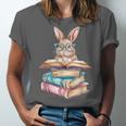 Books Bookworm Reader Book Cute Reading Bunny With Glasses Unisex Jersey T-Shirt