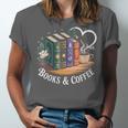 Books And Coffee Book Lover Bookish Green Book Theme Reading Unisex Jersey T-Shirt