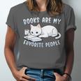 Books Are My Favorite People Cat With Coffee Mug Book Lovers Unisex Jersey T-Shirt Books Are My Favorite People Cat With Coffee Mug Book Lovers Unisex Jersey T-Shirt