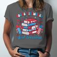 Books Fireworks And Freedom Independence Day Book Lover Unisex Jersey T-Shirt