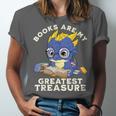 Books Are My Greatest Treasure Kawaii Dragon Reading Books Unisex Jersey T-Shirt
