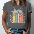 Books Lover Cute Sleepy Cat Relax Reading Vibe Unisex Jersey T-Shirt