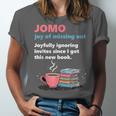 Books Saying JOMO Joy Of Missing Out For Bookworms Unisex Jersey T-Shirt Books Saying JOMO Joy Of Missing Out For Bookworms Unisex Jersey T-Shirt