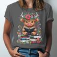 Bookworm Cute Baby Highland Cow Reading Book Unisex Jersey T-Shirt Bookworm Cute Baby Highland Cow Reading Book Unisex Jersey T-Shirt