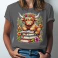 Bookworm Cute Highland Cow Reading Book Unisex Jersey T-Shirt