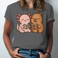 Capybara Axolotl Kawaii Kids Anime Book Lover Reading Unisex Jersey T-Shirt