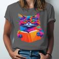 Cat Book Shirt Colorful Cat Reading Book Unisex Jersey T-Shirt Cat Book Shirt Colorful Cat Reading Book Unisex Jersey T-Shirt
