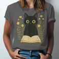 Cat Reading Book Flowers Unisex Jersey T-Shirt Cat Reading Book Flowers Unisex Jersey T-Shirt
