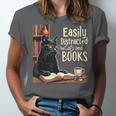 Cats And Books Book & Cat Lover Easily Distracted By Unisex Jersey T-Shirt Cats And Books Book & Cat Lover Easily Distracted By Unisex Jersey T-Shirt