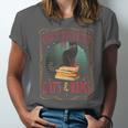 Cats And Books Lover Reading Literary Feline Humor Unisex Jersey T-Shirt