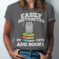Cats And Books Read Reading Librarian Book Across America Unisex Jersey T-Shirt