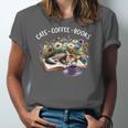 Cats Coffee Books Unisex Jersey T-Shirt Cats Coffee Books Unisex Jersey T-Shirt