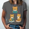 Cats Reading Book Lover Reading Bookworm Reader Unisex Jersey T-Shirt