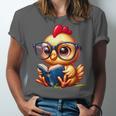 Chicken Reading a Book Farm Animal Chick Unisex Jersey T-Shirt Chicken Reading a Book Farm Animal Chick Unisex Jersey T-Shirt
