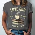 Christian Bookworm Love God Read Books Drink Tea Unisex Jersey T-Shirt