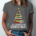Christmas Book Tree All Booked For Xmas Unisex Jersey T-Shirt