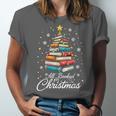 Christmas Book Tree Shirt Book Lover Librarian All Booked For Christmas Women's Christmas Book Lover Librarian Unisex Jersey T-Shirt