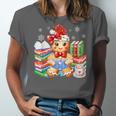 Christmas Gingerbread Man Reading Book Snowflake Teacher Unisex Jersey T-Shirt Christmas Gingerbread Man Reading Book Snowflake Teacher Unisex Jersey T-Shirt
