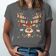Christmas Librarian Reindeer Matching Family Book Lover Xmas Unisex Jersey T-Shirt