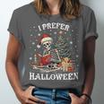 Christmas Outfit I Prefer Halloween Book Reading Skeleton Unisex Jersey T-Shirt