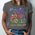Color Our World Summer Reading 2025 Boho Wildflower Book Unisex Jersey T-Shirt Color Our World Summer Reading 2025 Boho Wildflower Book Unisex Jersey T-Shirt