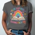 Color Our World Summer Reading 2025 Rainbow Art Book Unisex Jersey T-Shirt