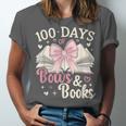 Coquette 100 Days Of Bows Books Reading 100th Day Of School Unisex Jersey T-Shirt