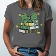 Coquette Bow Books St Patrick's Shamrock Bookworm Librarian Unisex Jersey T-Shirt