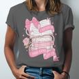 Coquette Reading Book Lover Pink Bow Bookish Mom & Daughter Unisex Jersey T-Shirt